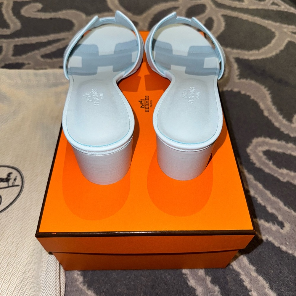 Hermes oasis light blue epsom sandals 38.5 - Picture 3 of 6